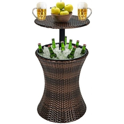 Tweedekans In hoogte verstelbare koeler bartafel - Bruin - 17.5 x 17.5 x 22.5 -37.5 (L x W x H) Tweedehands