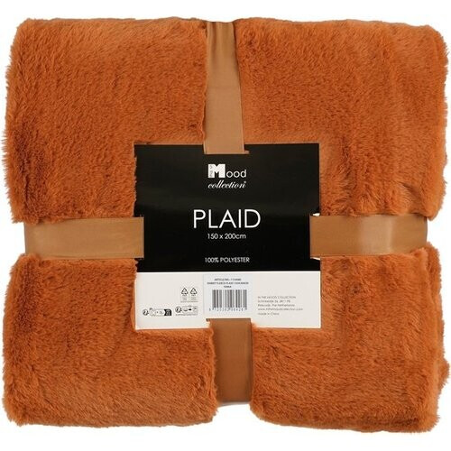 Tweedekans In The Mood Fleece Deken - Polyester - Oranje - 200x150 cm Tweedehands