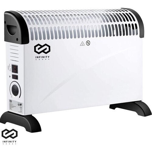 Tweedekans Infinity Goods Elektrische Convectorkachel - Turbo Functie en Ventilator - 750 / 1500 / 2000W - Verstelbare Thermostaat - Radiatorkachel - Oververhittingsbeveiliging - 35m² - Zwart/Wit Tweedehands