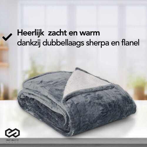 Tweedekans Infinity Goods Elektrische Deken - Warmtedeken - 1 Persoons - 160 x 130 cm - Met Timer - Bovendeken - Fleece - Antraciet Tweedehands