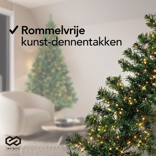 Tweedekans Infinity Goods Guirlande Met verlichting - Kerstversiering - 500CM - Kerstslinger - Kerstdecoratie - 100 LED - Groen Tweedehands