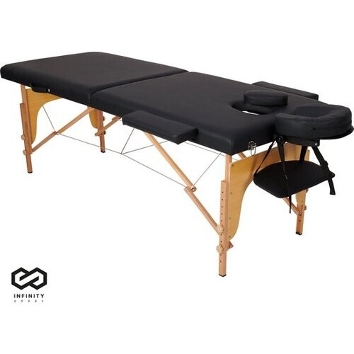Tweedekans Infinity Goods Massagetafel - Inklapbaar - 250KG Draagvermogen - 8 Hoogtestanden - Incl. Opbergtas - Behandeltafel - Zwart Tweedehands