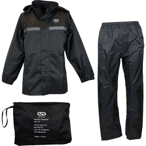Tweedekans Infinity Goods Regenpak - Dames & Heren - Maat S - Waterdicht & Ademend - Reflecterend - Zwart Tweedehands