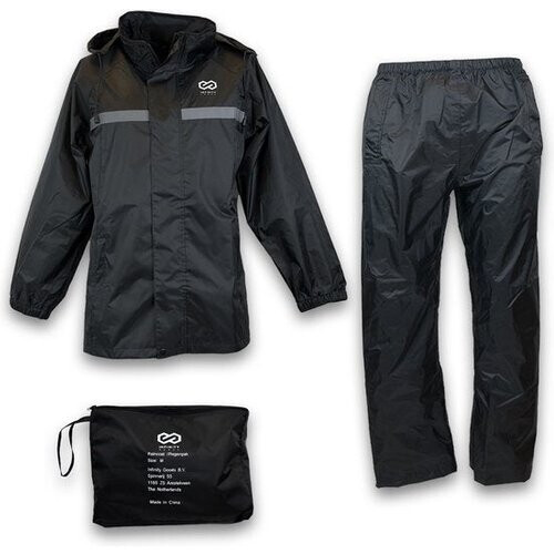 Tweedekans Infinity Goods Regenpak - Dames & Heren - Maat XXXL - Waterdicht & Ademend - Reflecterend - Zwart Tweedehands