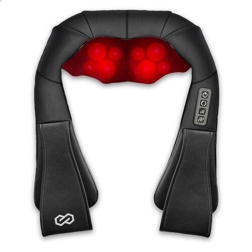 Tweedekans Infinity Goods Shiatsu Massagekussen - Elektrisch Nek en Rug Apparaat - Warmtefunctie met Infrarood - 8 Instelbare Massagekoppen - Massageapparaat - Zwart Tweedehands