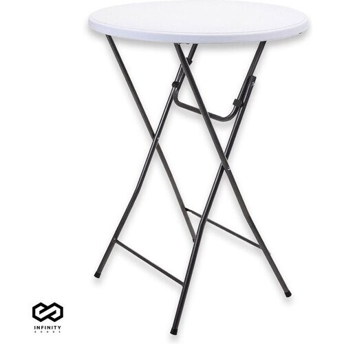 Tweedekans Infinity Goods Stevige Statafel - Partytafel - Robuust en Weersbestendig - Inklapbaar - 80cm x 110cm - Feest - 1 stuk - Wit/Grijs Tweedehands