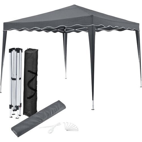 Tweedekans Vivara Partytent - Paviljoen - Easy Up - Opvouwbaar - Waterdicht - Met Draagtas - 300 x 300 cm - Grijs Tweedehands