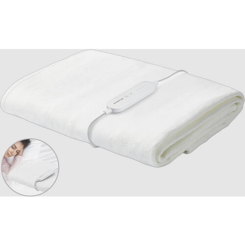 Tweedekans Inventum Elektrisch Onderdeken HN132 150 x 80 cm Fleece Wit – 4 Warmtestanden met Timer Tweedehands