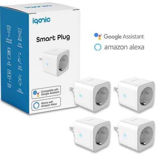 Tweedekans Iqonic Slimme Stekker - Smart Plug - Met Tijdschakelaar en Energiemeter - 16A - 4 Stuks Tweedehands