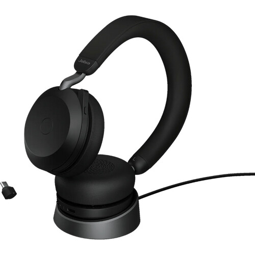 Tweedekans Jabra Evolve2 75 USB C Draadloze Office Headset met oplaadstandaard Zwart Tweedehands