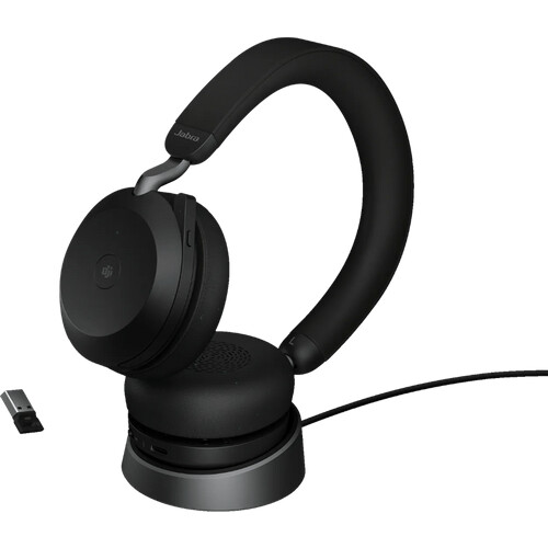 Tweedekans Jabra Evolve2 USB A MS TEAMS 75 Draadloze Office Headset met oplaadstandaard Zwart Tweedehands