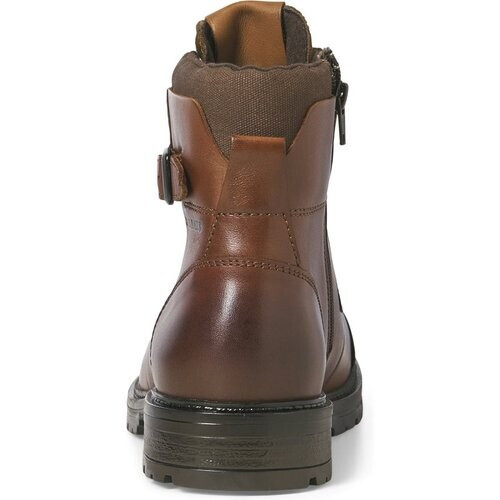 Tweedekans Jack & Jones Dexter Leather Boots - Heren - Leer - Vetersluiting - Rubber Zool - Bruin - Maat 45 Tweedehands