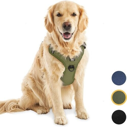 Tweedekans Jake and Jacky Hondentuigje - Anti-Trek Tuig - Hondenharnas - Y Tuig Hond - Reflecterend - Groen - Maat XL Tweedehands