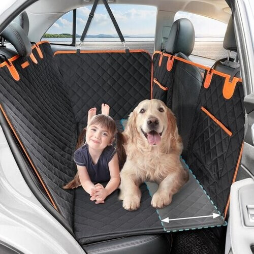 Tweedekans Jake en Jacky Hondendeken XXL Met Achterbankverlenger - Autodeken Hond Met Harde Bodem - Beschermhoes Auto - Hondenkleed - Inclusief Autoriem & Opbergtas Tweedehands