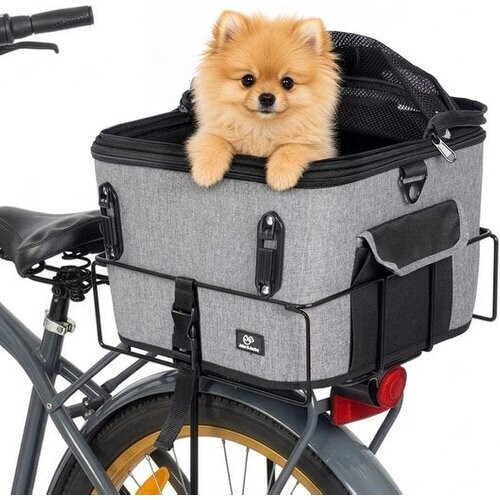 Tweedekans Jake en Jacky Hondenfietsmand - Fietsmand Hond Achterop - Hondenmand Fiets - Autostoel Hond - Kleine Hond max 12 kg - 35x30x31 cm Tweedehands