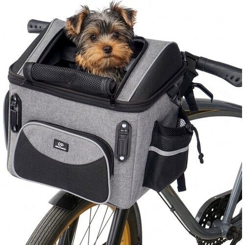 Tweedekans Jake en Jacky Hondenfietsmand - Fietsmand Hond Voorop - Hondenmand Fiets - Autostoel Hond - Kleine Hond max 8 kg - 39x28x34 cm Tweedehands