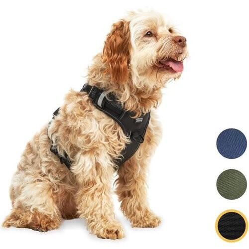 Tweedekans Jake en Jacky Hondentuigje - Anti-Trek Tuig - Hondenharnas - Y Tuig Hond - Reflecterend - Zwart - Maat M Tweedehands