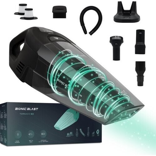 Tweedekans JAP Appliances Tornado S2 - Kruimeldief (100W) met oplaadhangsysteem - 4 Opzetstukken en 2 HEPA-filters - Nat en droog - Draadloos - Auto stofzuiger Tweedehands