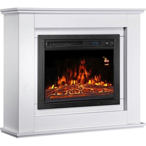 Tweedekans Juskys Elektrische kachel/haard - Sfeerhaard - Rechthoekig met Vuureffect - 2000 Watt - Wit Tweedehands