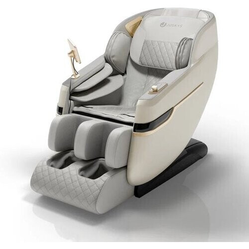 Tweedekans Juskys – Massagestoel Naxos – 142 x 75 x 105 cm & Zero Gravity – Voorzien Van 5 Massageprogramma's En Bluetooth – Voor Ontspanning En Wellness – Wit Kunstleder Tweedehands