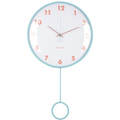 Tweedekans Karlsson Wandklok Cheeky Dome - Zachtblauw - 7.1x35.5x61.5cm - Wandklok Scandinavisch Tweedehands