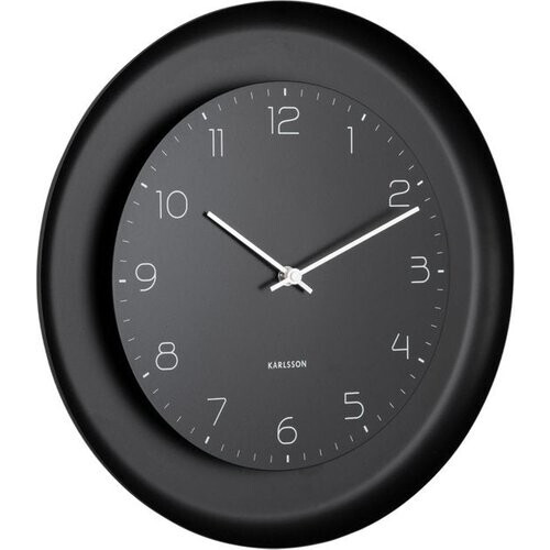 Tweedekans Karlsson Wandklok Dual Disc - Zwart - Ø38cm - Wandklok Modern Tweedehands