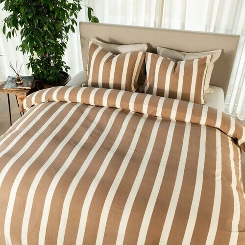 Tweedekans Kayori Dasshu Dekbedovertrek Katoensatijn - 140x200-220 + 1 sloop - Eenpersoons - Taupe Tweedehands