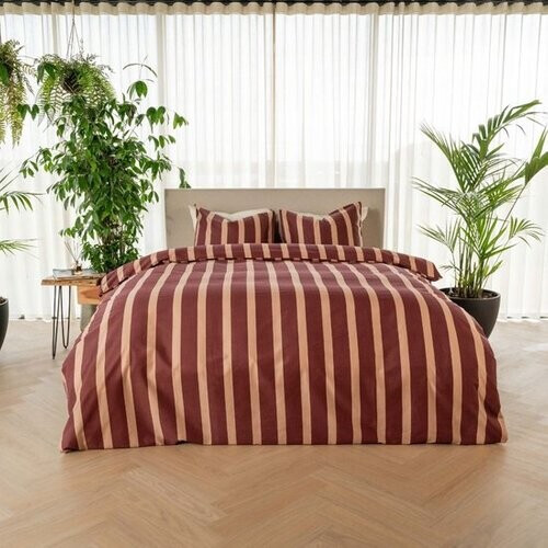 Tweedekans Kayori Dasshu Dekbedovertrek Katoensatijn - 200x200-220 + 2 slopen - Tweepersoons - Burgundy Tweedehands