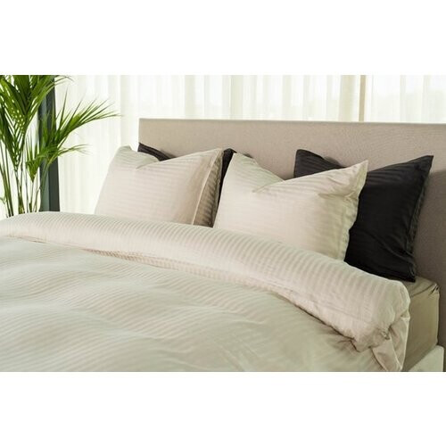 Tweedekans Kayori Elin Dekbedovertrek Katoensatijn - 140x200-220 cm +1 sloop - Eenpersoons - Zand Tweedehands