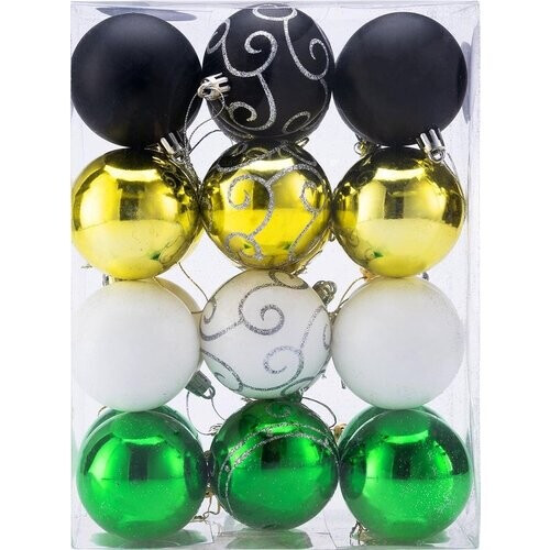 Tweedekans Kerstboomballen 24st Ø6cm - Mat Glanzend Kunststof - Groen Tweedehands