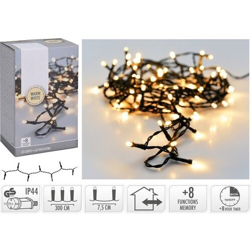Tweedekans Kerstverlichting 40 led- 3m - warm wit - Timer - Lichtfuncties - Geheugen - Buiten -Binnen Tweedehands