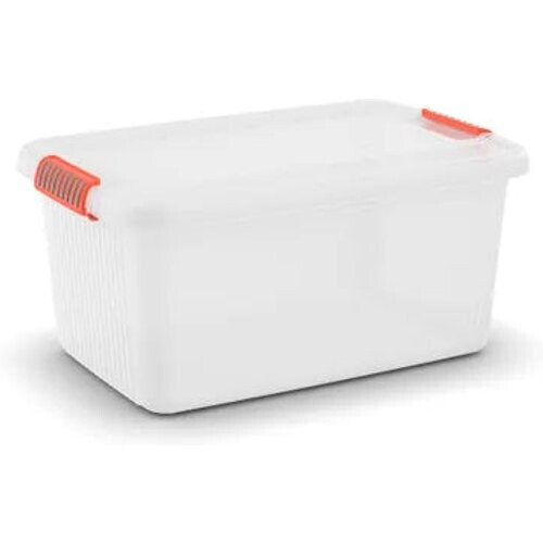 Tweedekans Keter Kis K Latch Opbergbox - 43 L - 6 Stuks - Stapelbaar & Nestbaar - Transparant - Kunststof Tweedehands
