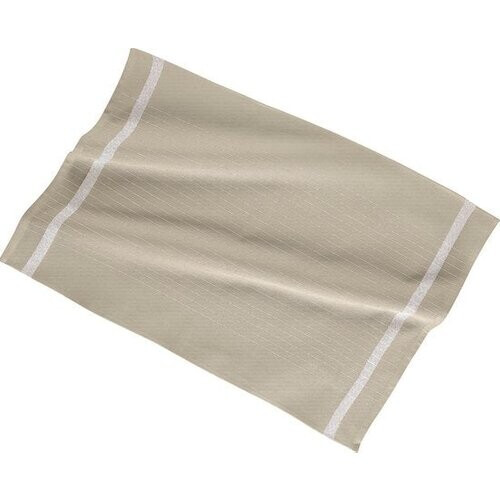 Tweedekans Keukenhanddoek 50x70cm, set van 3, gekleurde streep in het midden, zand Tweedehands