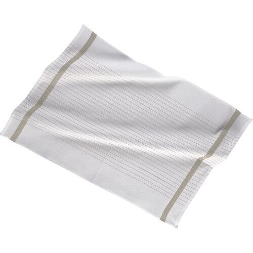 Tweedekans Keukenhanddoek 50x70cm, set3, streep wit midden, zand Tweedehands