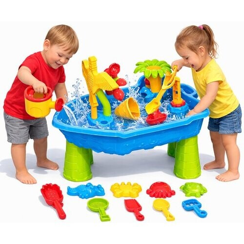 Tweedekans KidzKraze® Watertafel M - Buitenspeelgoed – Sensorisch Speelgoed - Activiteiten Tafel – Waterbaan - Zandtafel Voor Kinderen - Waterspeeltafel Speelgoed - Incl. Accessoires Tweedehands