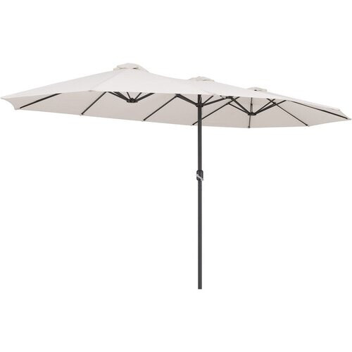 Tweedekans Kingsleeve Dubbele Parasol XXL - 460x270 cm met Zwengel – Beige Tweedehands