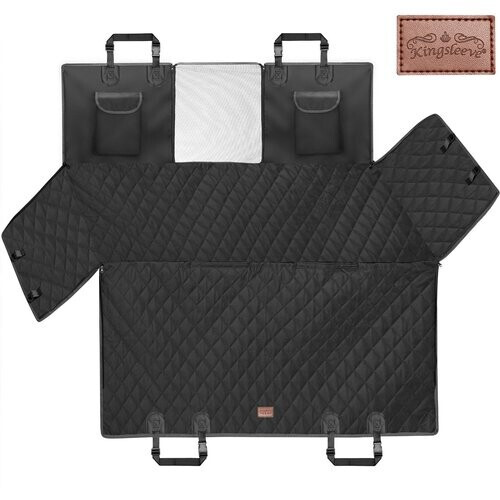 Tweedekans Kingsleeve Hondendeken voor Achterbank en Kofferbank - 147x137cm Zwart Tweedehands