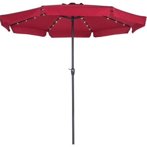 Tweedekans Kingsleeve Parasol - LED-verlichting 330 cm Solar - Rood Tweedehands