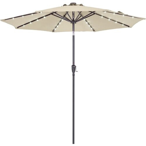 Tweedekans Kingsleeve Parasol - LED-Verlichting - Zonne-energie - Ø270cm - Beige Tweedehands