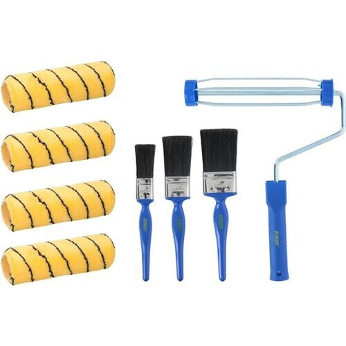 Tweedekans Kinzo 8-delige Verfrollerset - 1 Beugel - 4 Rollers - 3 Kwasten Tweedehands
