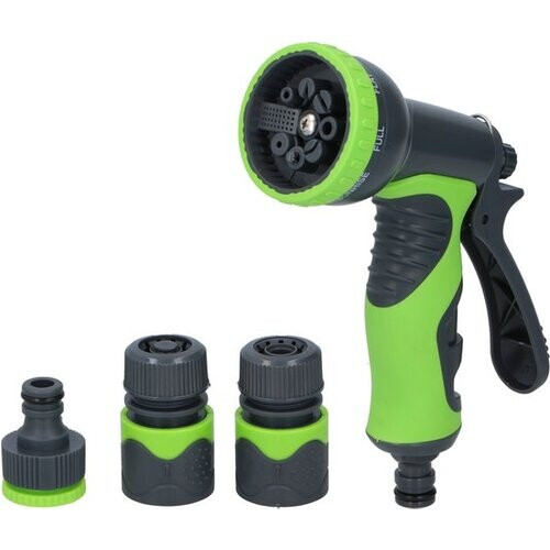 Tweedekans Kinzo Sproeikopset - 4 Onderdelen - 8 Functies - Groen/ Grijs Tweedehands