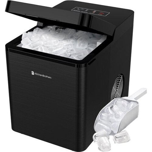Tweedekans KitchenBrothers - 2.1L - Ijsblokjesmachine - 15kg/24 uur- Draagbaar - IJsblokjesmaker - Zelfreinigingsfunctie - Gunmetal/RVS Tweedehands