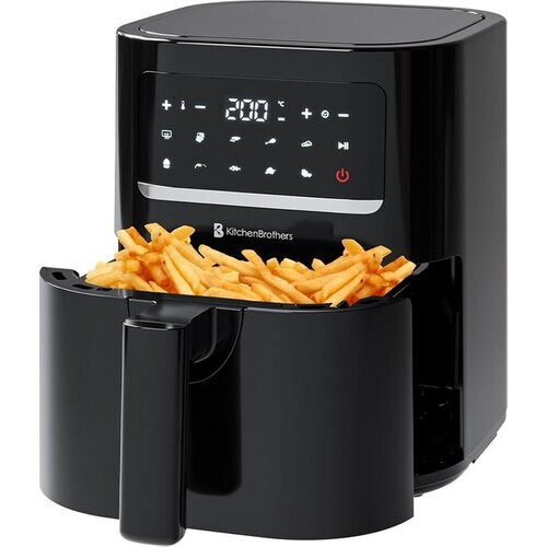 Tweedekans KitchenBrothers Airfryer - 3,3L - 1400W - Heteluchtfriteuse - 50ºC tot 200ºC - Compact - 10 Kookprogramma's - Zwart Tweedehands