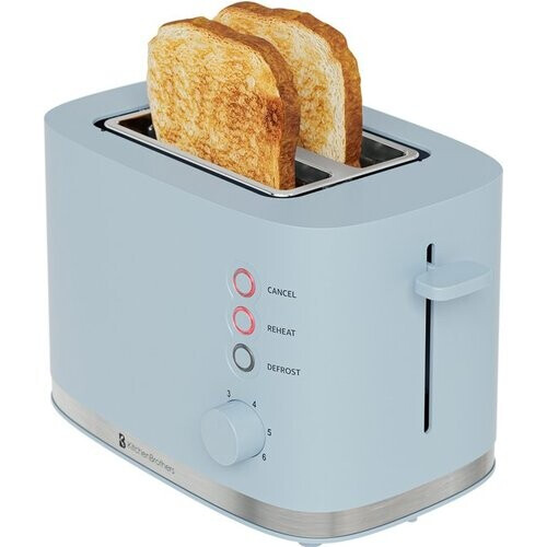 Tweedekans KitchenBrothers Broodrooster - Toaster - 6 Instelbare Warmteniveaus - 2 Extra Brede Sleuven - 870W - Pastel Blauw Tweedehands