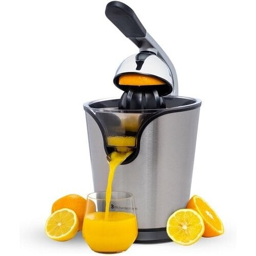 Tweedekans KitchenBrothers Citruspers - Elektrische Sinaasappelpers en Citroenpers met Pershendel - RVS - Zwart Tweedehands