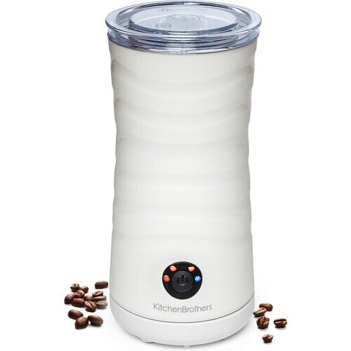 Tweedekans KitchenBrothers - Elektrische Melkopschuimer & Warmhoudfunctie - 240 ml - Wit RVS - 4-in-1 Functie - Modern Keukendesign - Inclusief Garde en Anti-aanbaklaag Tweedehands