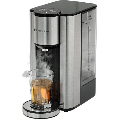 Tweedekans KitchenBrothers Heetwaterdispenser - Heetwatertap - 40-100°C - 150/250/300 ml - Instant Waterkoker - 2.5L - Zwart Tweedehands