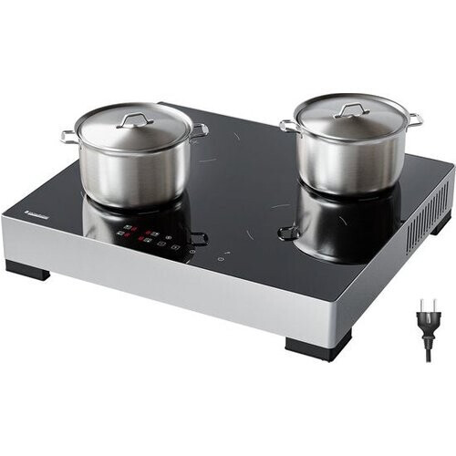 Tweedekans KitchenBrothers - Inductie Kookplaat - Vrijstaand - 60 Cm - 4 Zones - 1 Fase Aansluiting - RVS Tweedehands