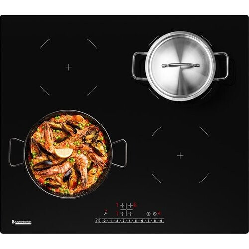 Tweedekans KitchenBrothers Inductiekookplaat – 4 Zones & Boostfunctie – 2400 W – 52 x 59 x 5,9 cm – Zwart Tweedehands