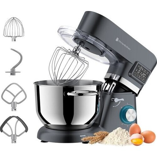 Tweedekans KitchenBrothers Keukenmachine - Display en Timer - Keukenrobot - 6L - 1400W - Antraciet Tweedehands